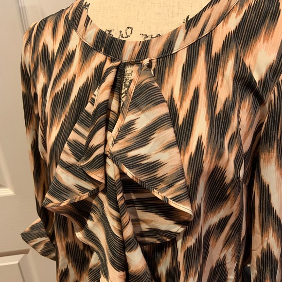 NY & Co High Low Hem Blouse with Ruffle - Picture 2 of 8